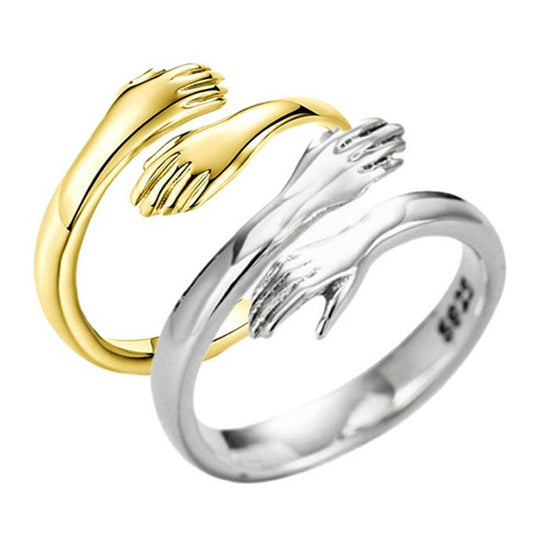 Image du produit Bague Simple "Mains qui S'enlacent" – Élégance Géométrique et Design Unisexe 🤝💍