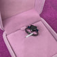 Bague de Fiançailles Élégante - Diamant Noir en Forme de Cœur, Symbole d'Amour Moderne et Intemporel