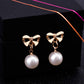 🌟 Boucles d'Oreilles Élégantes en Perles et Zircon - Hypoallergéniques, Style Cœur & Nœud, Idéales pour Offrir 🎁