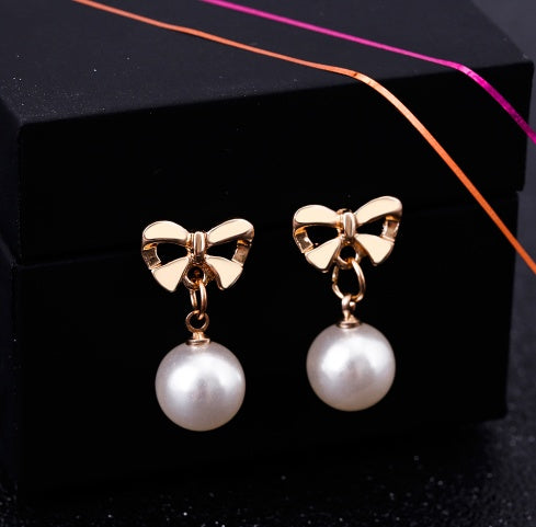 🌟 Boucles d'Oreilles Élégantes en Perles et Zircon - Hypoallergéniques, Style Cœur & Nœud, Idéales pour Offrir 🎁