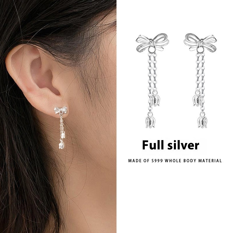 ✨ Boucles d’Oreilles Tendance - Design Coréen Élégant avec Noeud & Pompon, Accessoire Chic et Ultra Léger 🎀