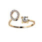 Image du produit Bague Initiale Ajustable – Élégance Personnalisée en Argent/Doré | Bijou Raffiné pour Femme