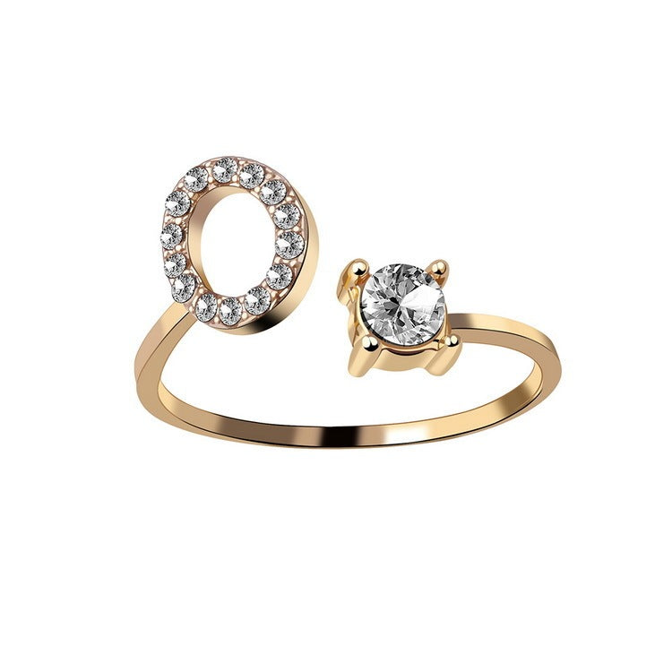 Image du produit Bague Initiale Ajustable – Élégance Personnalisée en Argent/Doré | Bijou Raffiné pour Femme