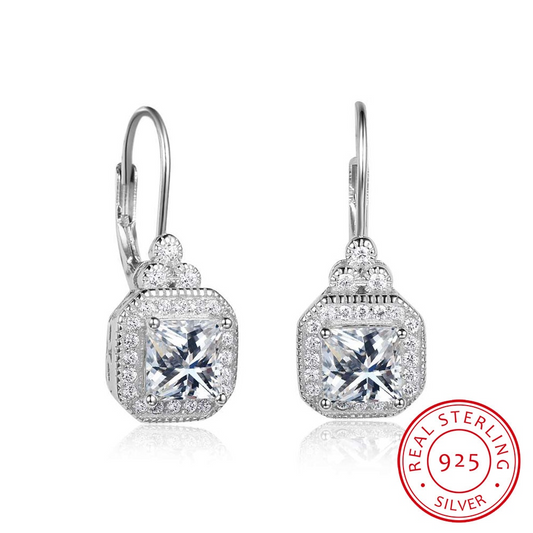 ✨ Boucles d'Oreilles Argent S925 - Strass Brillants, Élégance Raffinée au Quotidien ✨