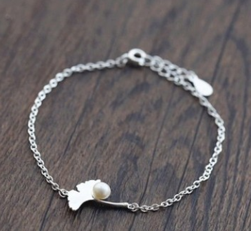 🌟 Bracelet Élégant en Argent S925 - Design Feuille de Ginkgo, Cadeau Idéal pour un Moment Inoubliable