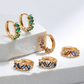 ✨ Élégants Clips d'Oreilles Émeraude - Zircon Brillant, Confort Sans Piercing, Accessoire Parfait pour un Style Chic