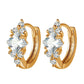 Boucles d’Oreilles Élégantes Personnalisées - Design Carré en Zircon, Style Européen et Américain Chic