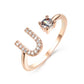 Image du produit Bague Initiale Ajustable – Élégance Personnalisée en Argent/Doré | Bijou Raffiné pour Femme
