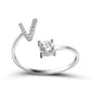 Image du produit Bague Initiale Ajustable – Élégance Personnalisée en Argent/Doré | Bijou Raffiné pour Femme