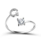 Image du produit Bague Initiale Ajustable – Élégance Personnalisée en Argent/Doré | Bijou Raffiné pour Femme