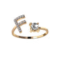 Image du produit Bague Initiale Ajustable – Élégance Personnalisée en Argent/Doré | Bijou Raffiné pour Femme