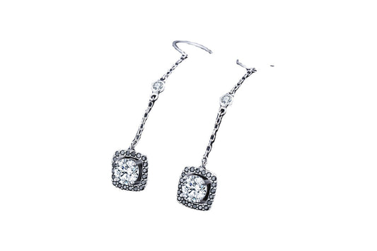 ✨ Boucles d’Oreilles Longues Élégantes - Plaquées Cuivre, Zircon Étincelant, Idéales pour un Style Raffiné et Luxueux