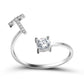 Image du produit Bague Initiale Ajustable – Élégance Personnalisée en Argent/Doré | Bijou Raffiné pour Femme