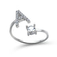 Image du produit Bague Initiale Ajustable – Élégance Personnalisée en Argent/Doré | Bijou Raffiné pour Femme