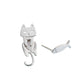 ✨ Boucles d'Oreilles Argent 925 - Design Élégant avec Chats et Poissons Amovibles, Style Original et Unique 🐾