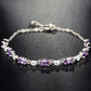 💎 Refined Silver Bracelet with Amethyst - Natural Stone, Timeless Elegance, Perfect Gift for Women
