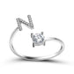 Image du produit Bague Initiale Ajustable – Élégance Personnalisée en Argent/Doré | Bijou Raffiné pour Femme