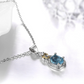💎 Elegant Women's Necklace in 925 Silver - Refined Oval Blue Stone, Ideal for Weddings and Chic Outfits