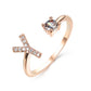 Image du produit Bague Initiale Ajustable – Élégance Personnalisée en Argent/Doré | Bijou Raffiné pour Femme