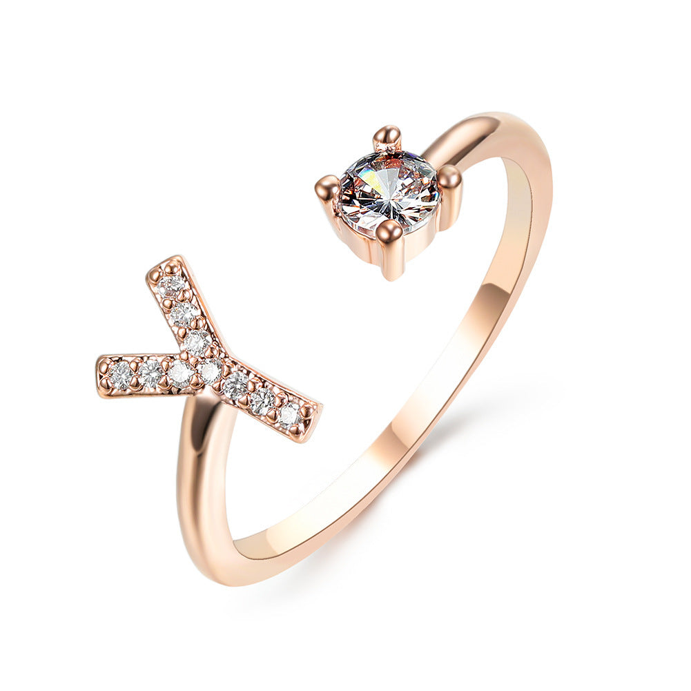 Image du produit Bague Initiale Ajustable – Élégance Personnalisée en Argent/Doré | Bijou Raffiné pour Femme