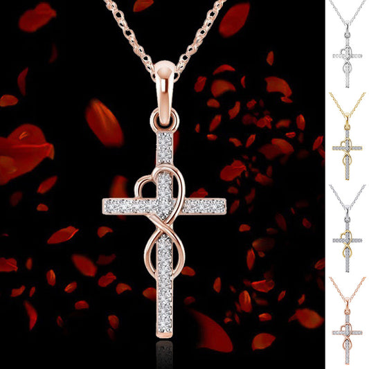 Image du produit Alloy Pendant With Diamond And Eight-character Cross Necklace