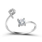 Image du produit Bague Initiale Ajustable – Élégance Personnalisée en Argent/Doré | Bijou Raffiné pour Femme