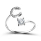 Image du produit Bague Initiale Ajustable – Élégance Personnalisée en Argent/Doré | Bijou Raffiné pour Femme