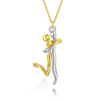 Pendentif Couple Humanoïde - Design Unique, Symbole d'Amour Éternel, Cadeau Parfait pour les Amoureux !