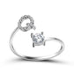 Image du produit Bague Initiale Ajustable – Élégance Personnalisée en Argent/Doré | Bijou Raffiné pour Femme