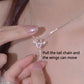 Collier Élégant avec Cristal - Ailes d'Ange et Cœur Mobile, Cadeau Idéal pour la Saint-Valentin et les Occasions Spéciales