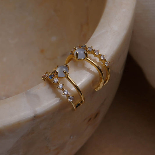 🌟 Boucles d'Oreilles Vintage en Opale - Élégance Intemporelle, Artisanat Soiné pour Sublimer Votre Style