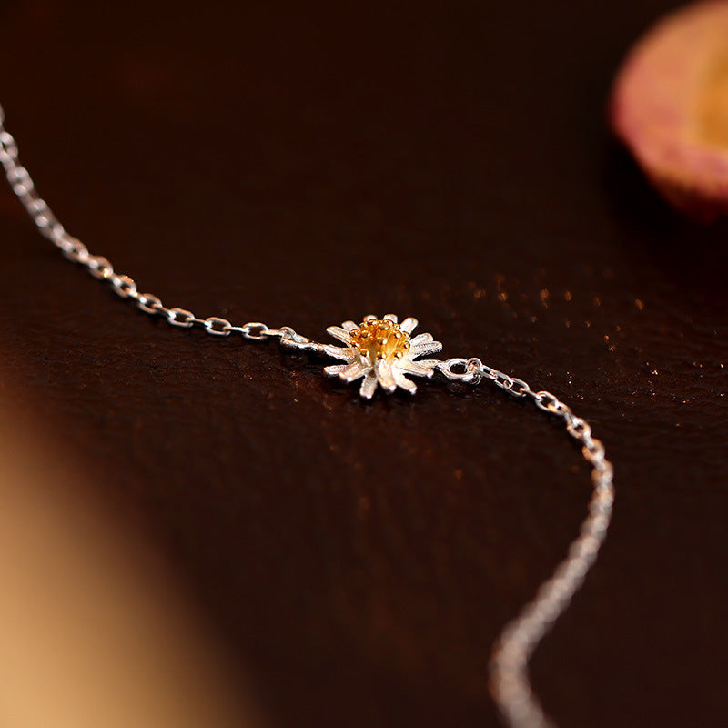 ✨ Bracelet de Cheville Élégant en Argent S925 - Design Floral Chic, Idéal pour Élever Votre Style! 🌸