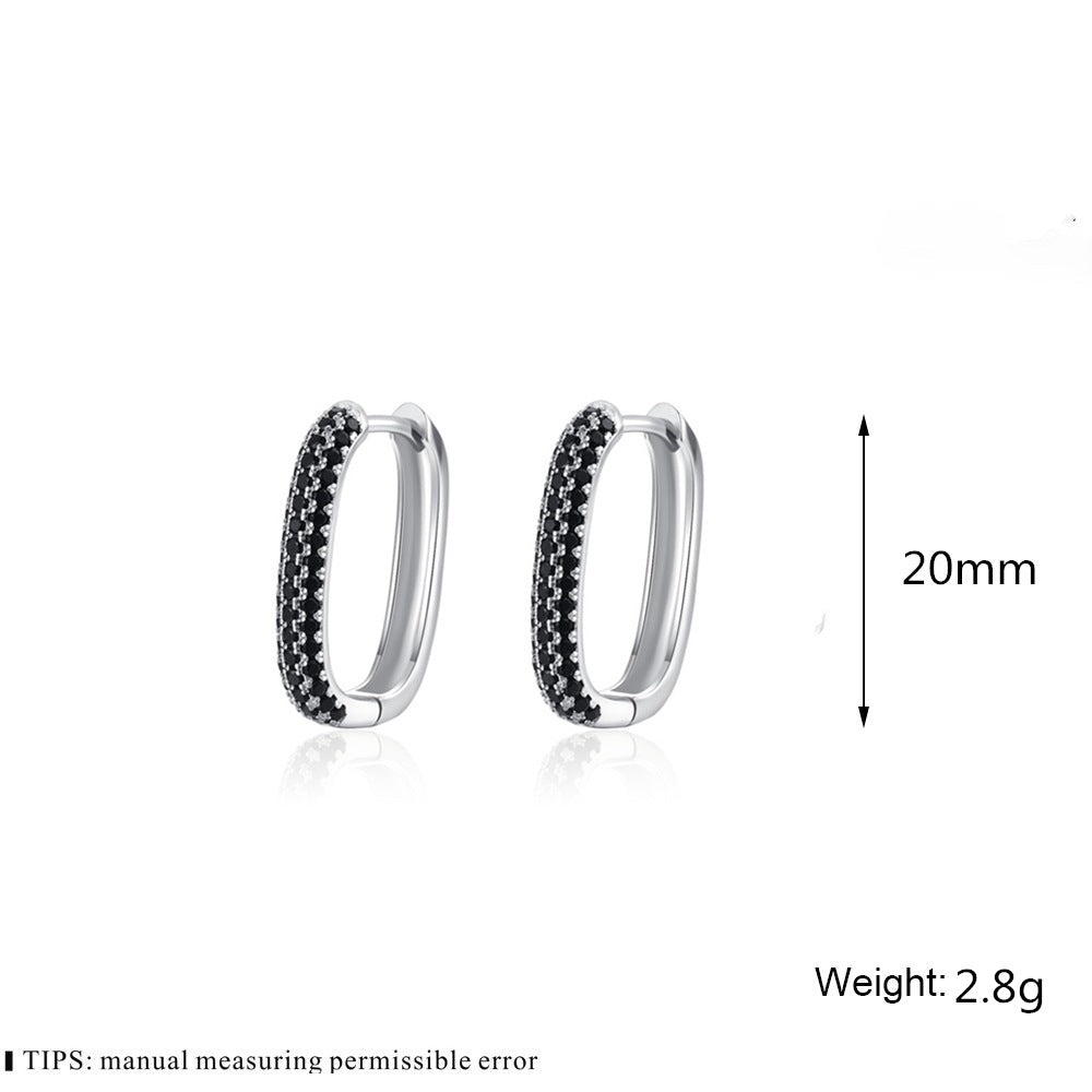 ✨ Boucles d'Oreilles en Zircon Noir - Artisanat Français, Design Élégant, Élégance Inégalée pour Sublimer Votre Look 🌟