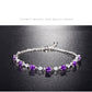 💎 Refined Silver Bracelet with Amethyst - Natural Stone, Timeless Elegance, Perfect Gift for Women
