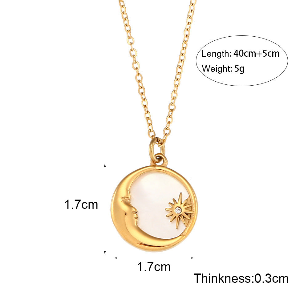 Élégant Collier Coquillage en Forme de Lune - Design Raffiné, Idéal pour Sublimer Vos Tenues Quotidiennes