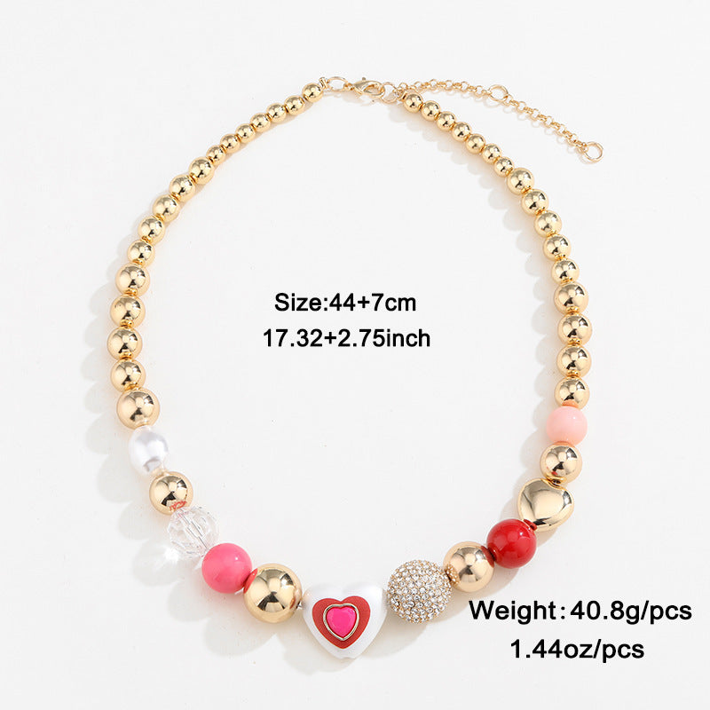 🌟 Bracelet Élégant en Perles - Design Cœur & Tons Pêche, Fait Main, Accessoire Parfait pour Sublimer Votre Style !