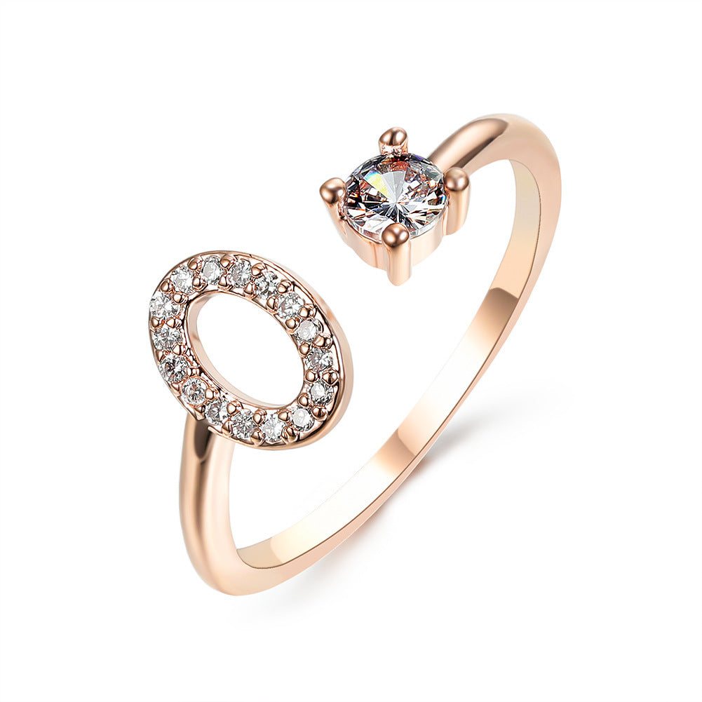 Image du produit Bague Initiale Ajustable – Élégance Personnalisée en Argent/Doré | Bijou Raffiné pour Femme
