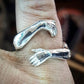Image du produit Bague Étreinte des Mains d'Amour Simple et Créative | Bague Ajustable en Alliage pour Lovers