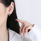 💎 Boucles d'Oreilles Élégantes en Argent S925 - Design Ovale Français, Zircon Étincelant, Chic et Raffiné