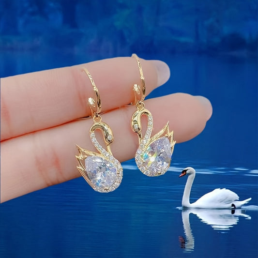 💎 Boucles d'Oreilles Swan en Rhinestones - Design Élégant, Brillance Exceptionnelle, Parfaites pour Sublimer Votre Style