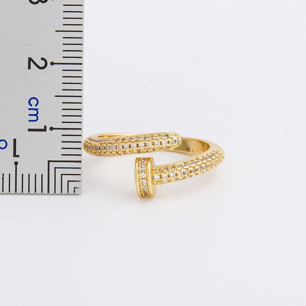 Image du produit Bague à Ongle Personnalisée | Bague Géométrique Ajustable avec Faux Gemmes/ Pierres Semi-Précieuses