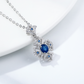 ✨ Collier Argent S925 avec Pendentif Saphir Naturel - Élégance Rétro, Parfait pour Toutes Occasions