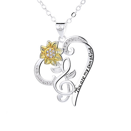 🌻 Élégant Collier Pendentif Tournesol Bicolore - Design Tendance, Parfait pour Sublimer et Illuminer Votre Décolleté