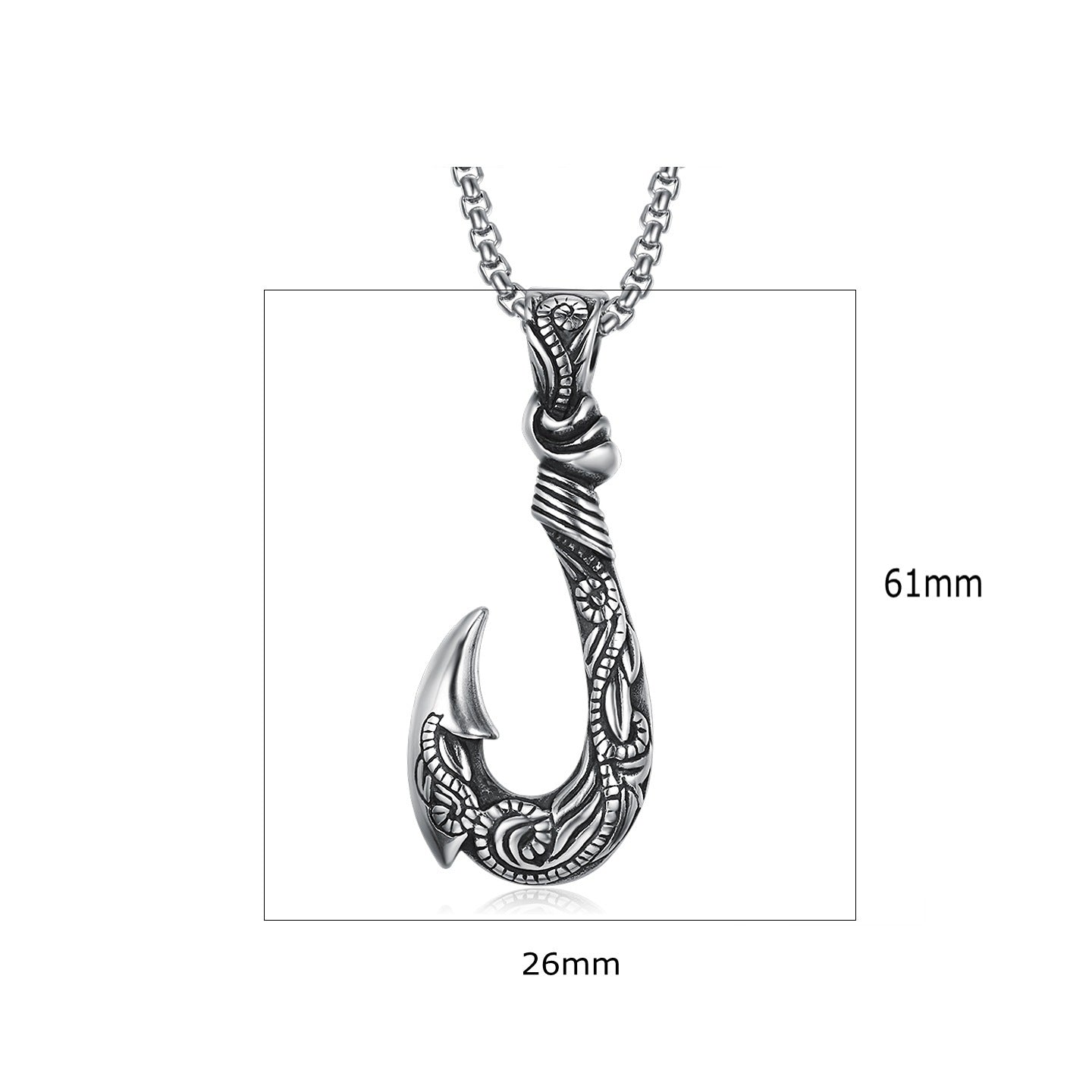🌟 Pendentif Fish Hook Vintage - Design Élégant en Acier Inoxydable, Résistant et Unique pour un Style Authentique