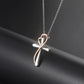 💖 Collier Croix en Forme de Cœur - Séparation de Couleurs Éblouissante, Élégance pour Toutes les Occasions !