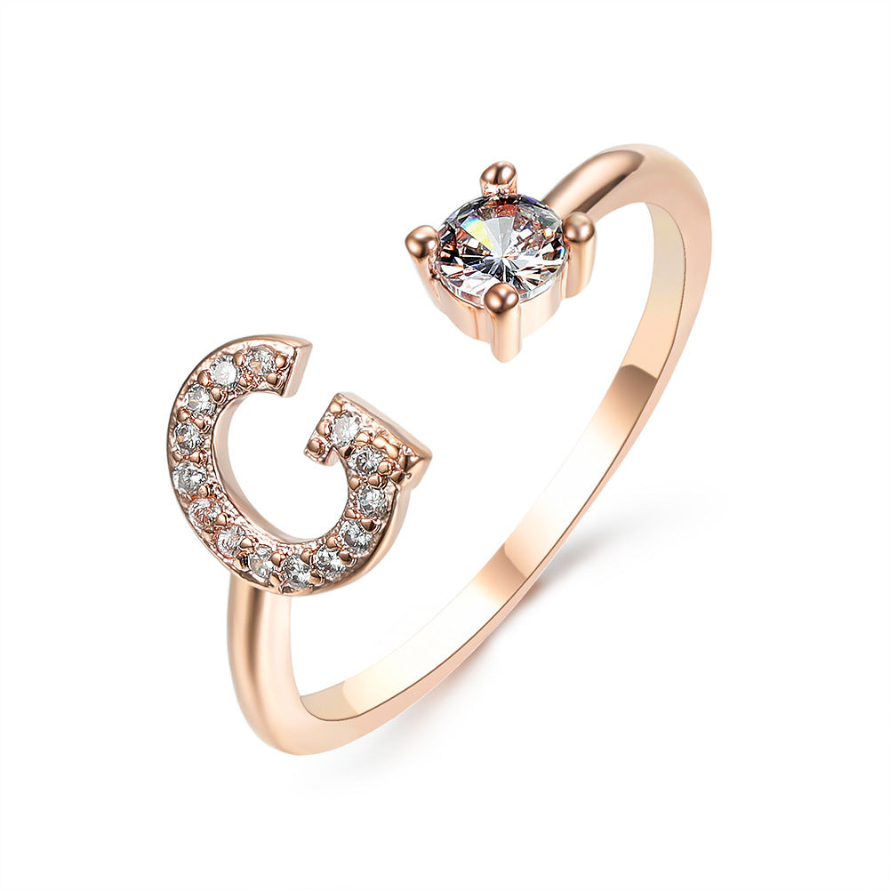 Image du produit Bague Initiale Ajustable – Élégance Personnalisée en Argent/Doré | Bijou Raffiné pour Femme