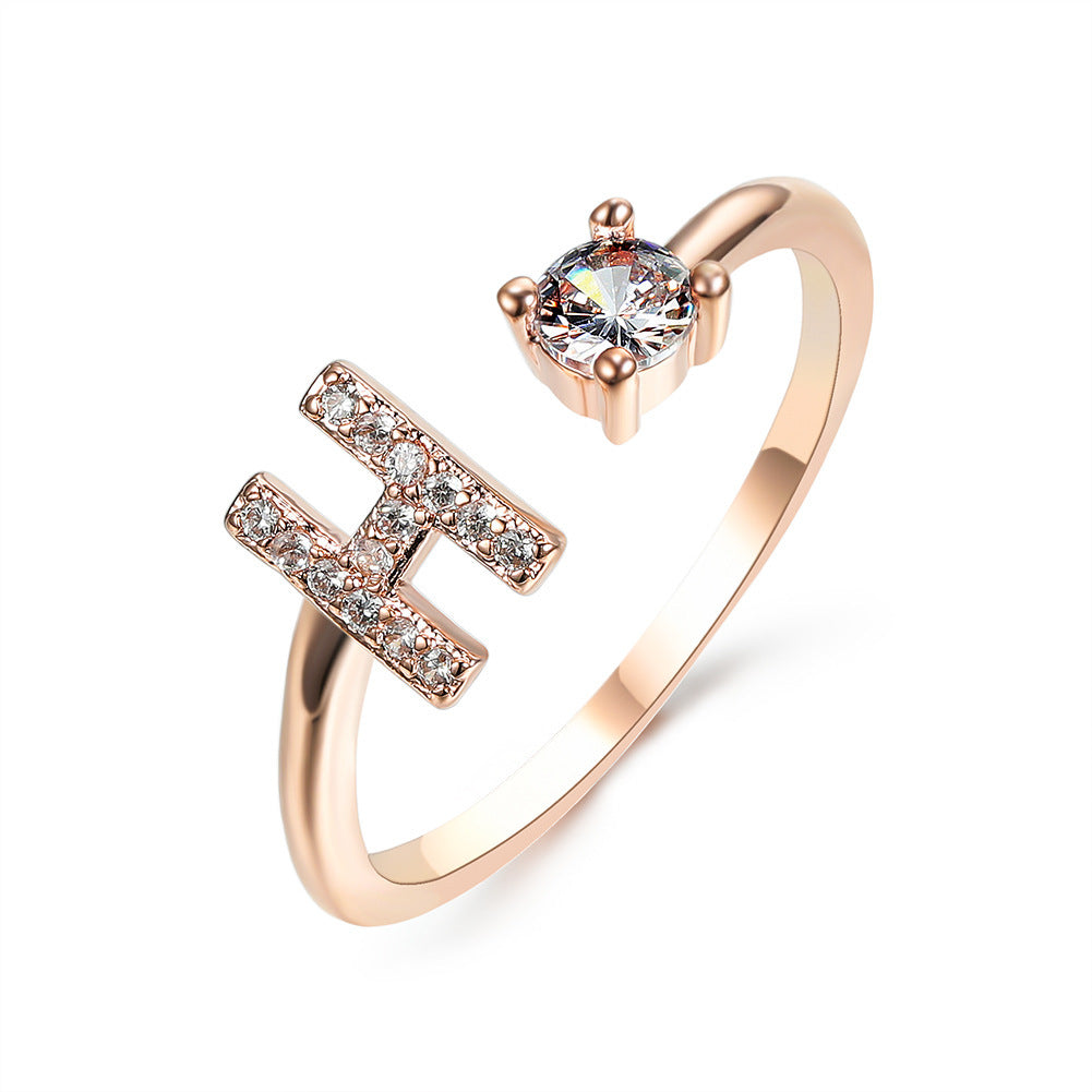 Image du produit Bague Initiale Ajustable – Élégance Personnalisée en Argent/Doré | Bijou Raffiné pour Femme