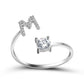Image du produit Bague Initiale Ajustable – Élégance Personnalisée en Argent/Doré | Bijou Raffiné pour Femme