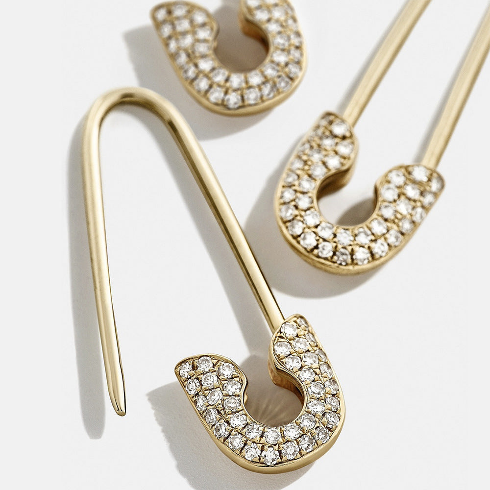 Image du produit Alloy pin rhinestone stud earrings