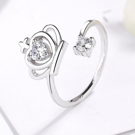 Bague Couronne Diamant Chic - Ajustable, Confortable et Élégante pour Sublimer Votre Style avec Raffinement